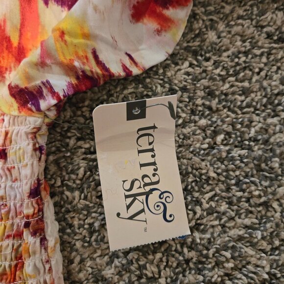 NWT Terra & Sky Floral Smocked Dress 3X - Picture 4 of 5